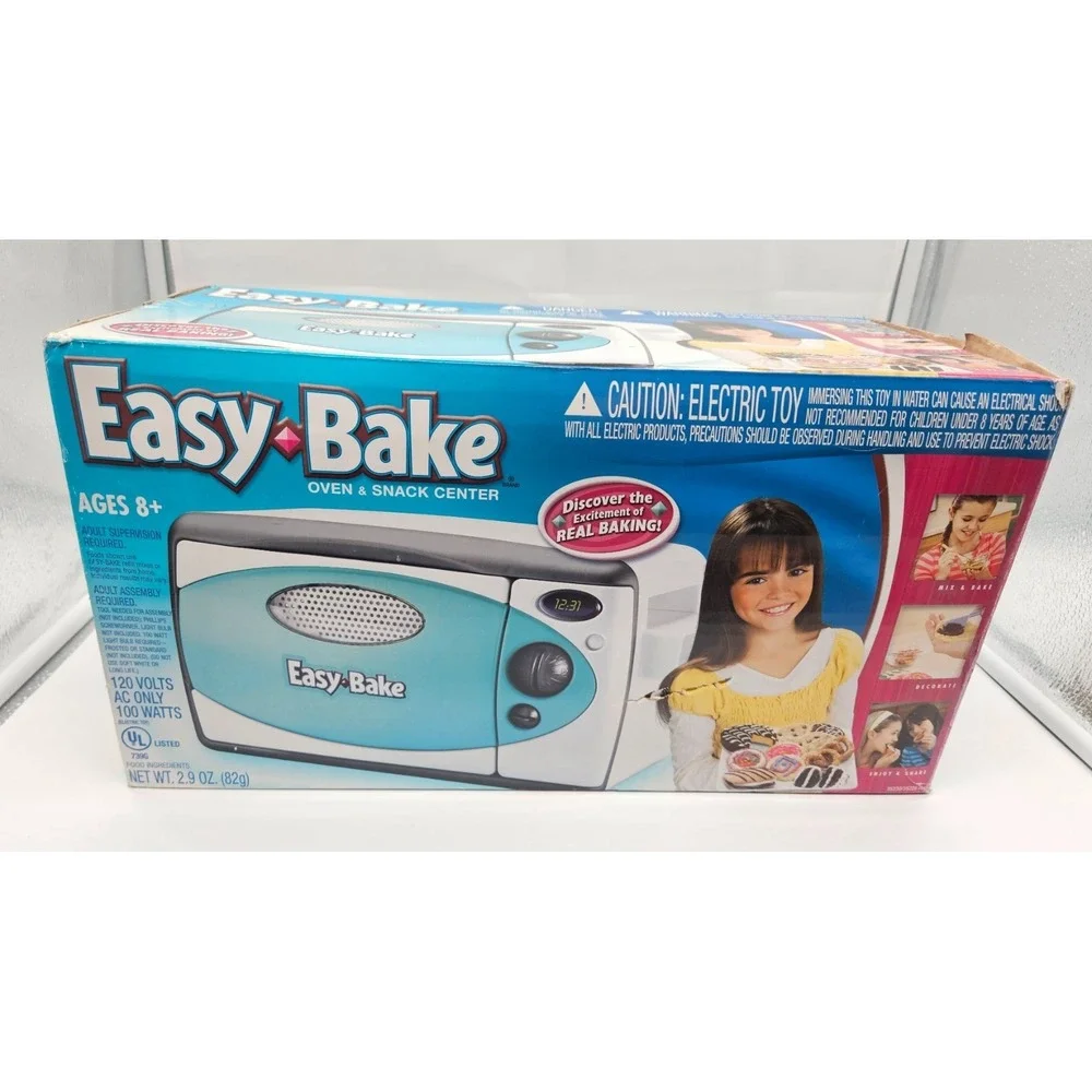 Easy-Bake Oven and Snack Center Teal White Electric Toy‎ with Pans and Mixes